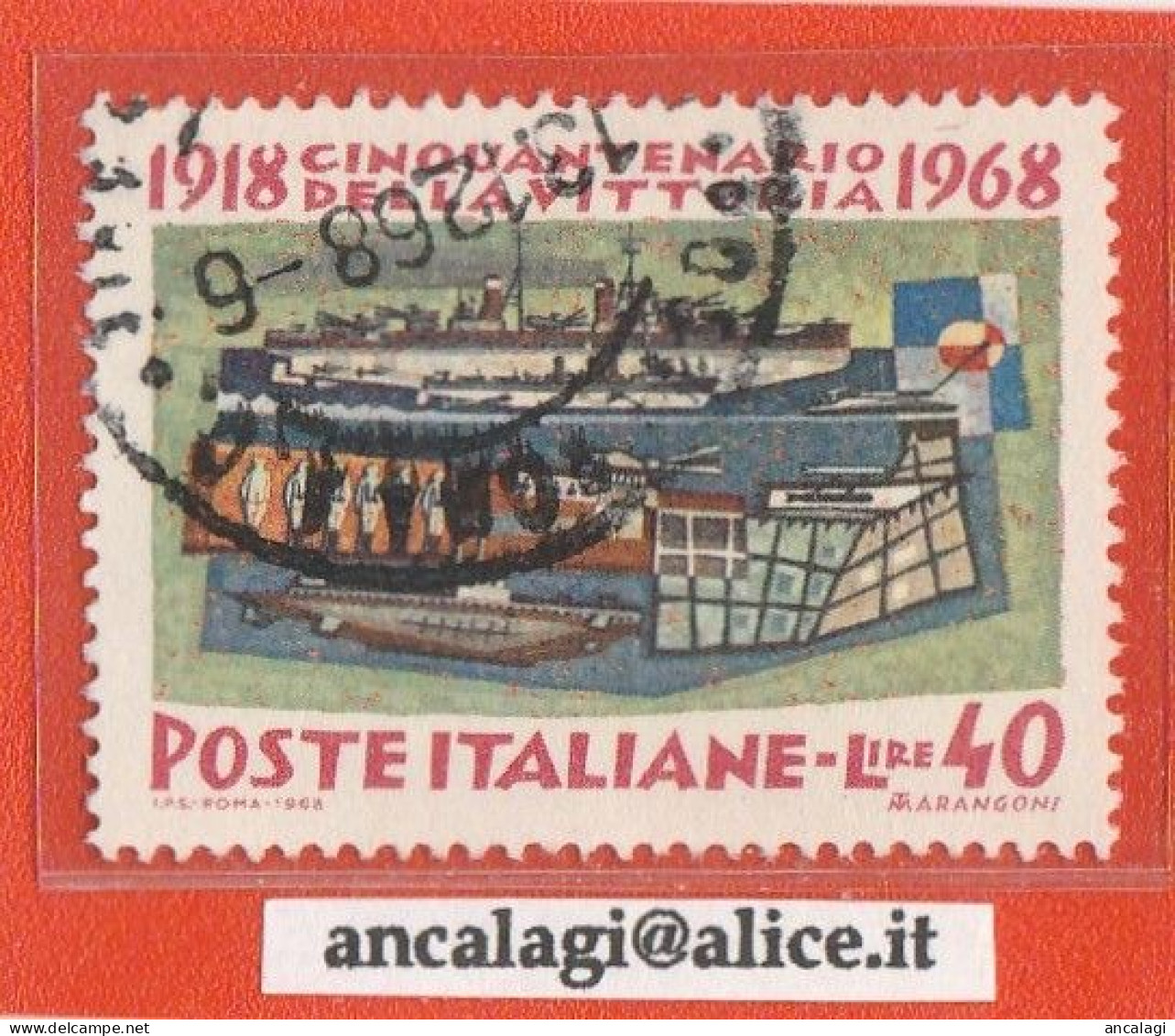 USATI ITALIA 1968 - Ref.0242A "CENTENARIO DELLA VITTORIA" 1 Val. - - 1961-70: Afgestempeld