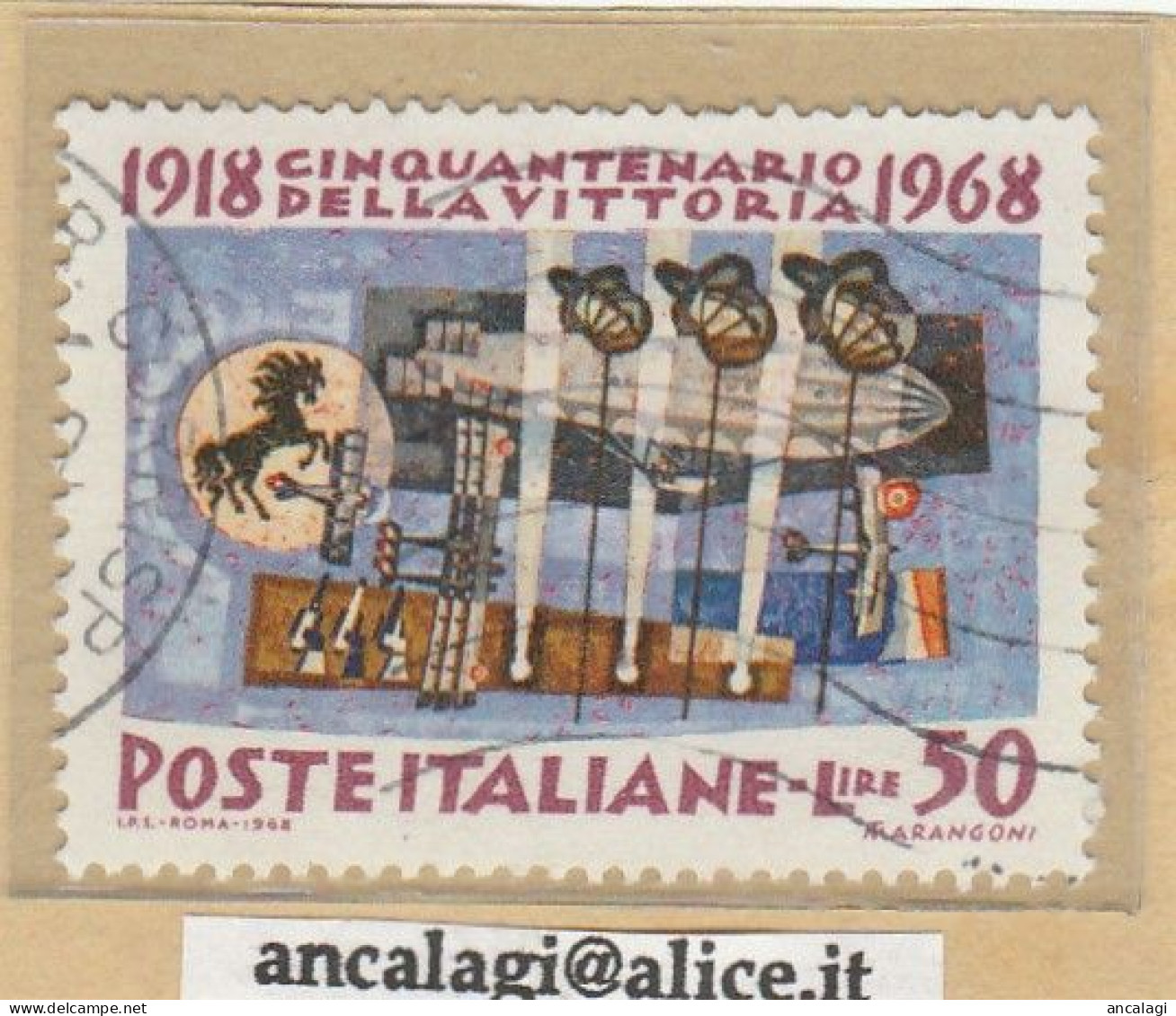 USATI ITALIA 1968 - Ref.0242B "CENTENARIO DELLA VITTORIA" 1 Val. - - 1961-70: Afgestempeld