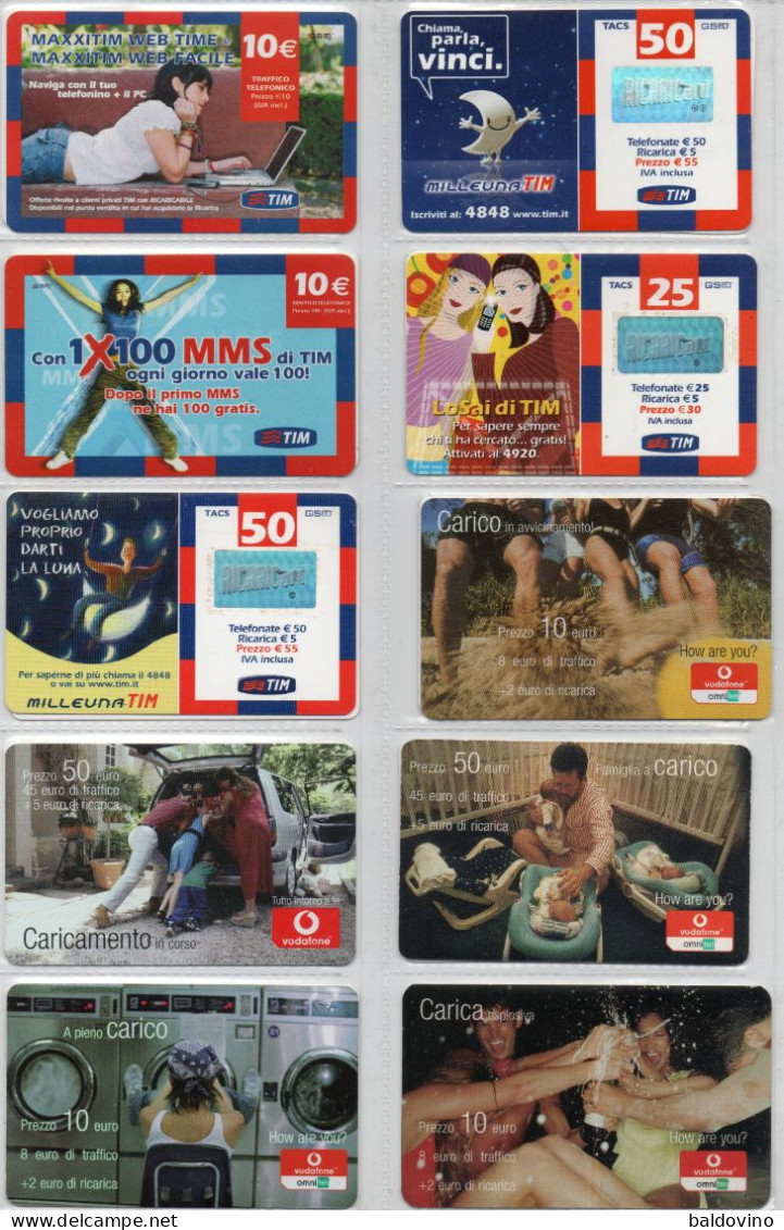 Lotto 10 Schede Prepagate TIM/OMNITEL (vedi Descrizione) - [2] Sim Cards, Prepaid & Refills