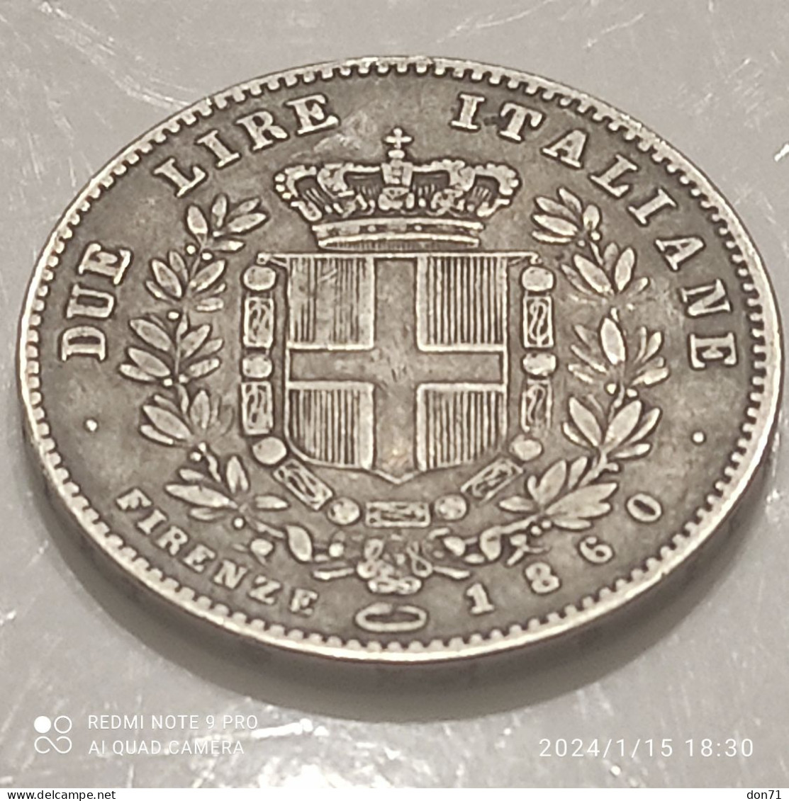 V.E. II "Re Eletto" - 2 Lire 1860 - 1861-1878 : Victor Emmanuel II.