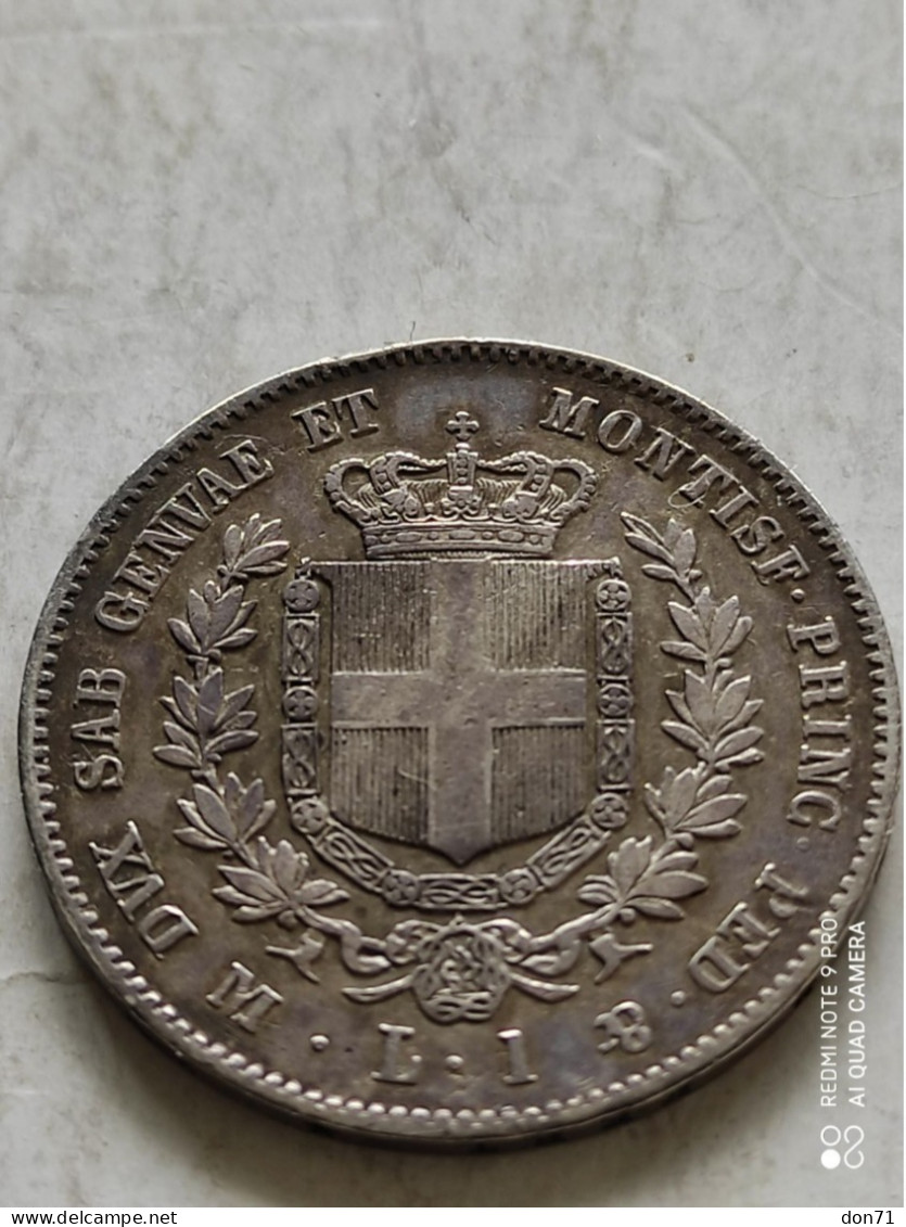 Sardegna - 1 Lira 1859 (M) - 1861-1878 : Victor Emmanuel II