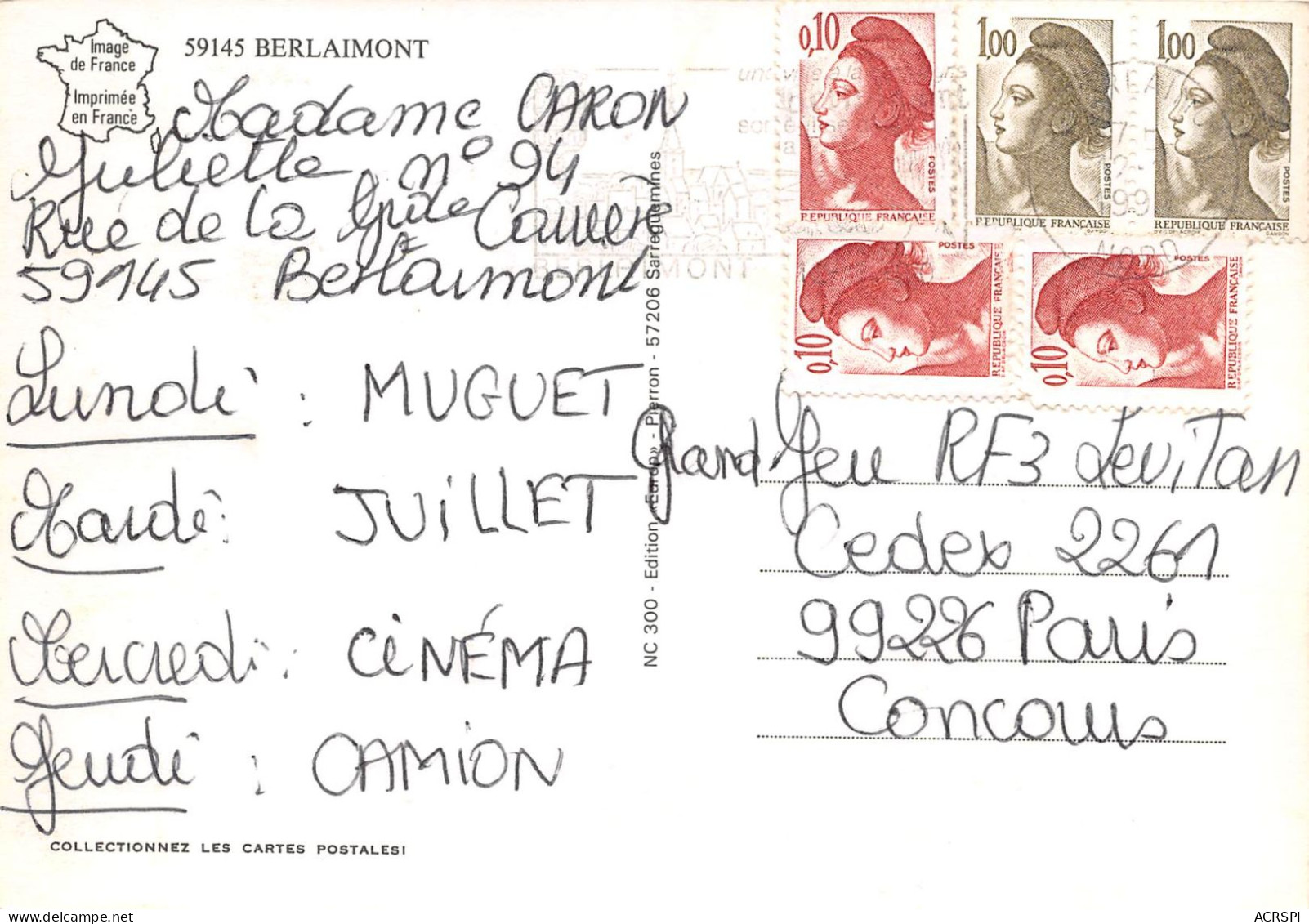 59 BERLAIMONT  Divers Vues De La Ville  39 (scan Recto Verso)MF2764BIS - Berlaimont