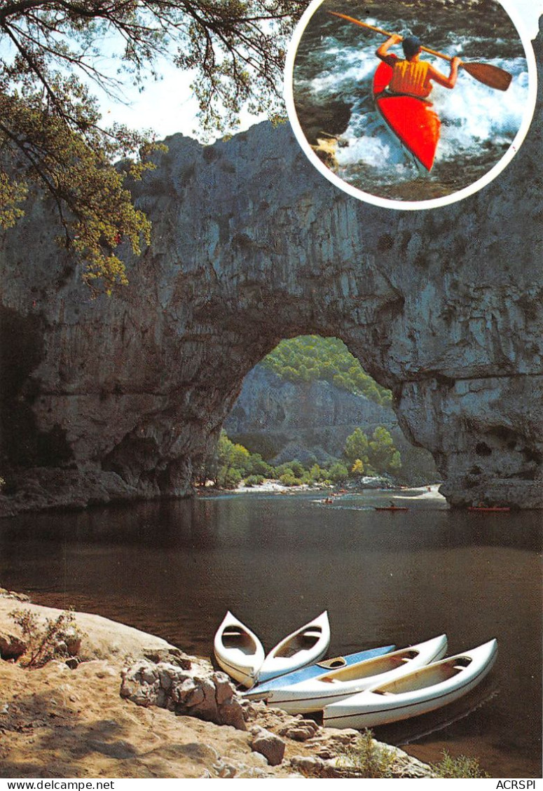 07  Les Gorges De L' Ardèche  Barques Et Canoes Kayaks Au Pont D'arc  41 (scan Recto Verso)MF2769BIS - Ruoms