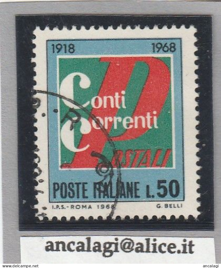 USATI ITALIA 1968 - Ref.0243 "CONTI CORRENTI" 1 Val. - - 1961-70: Oblitérés