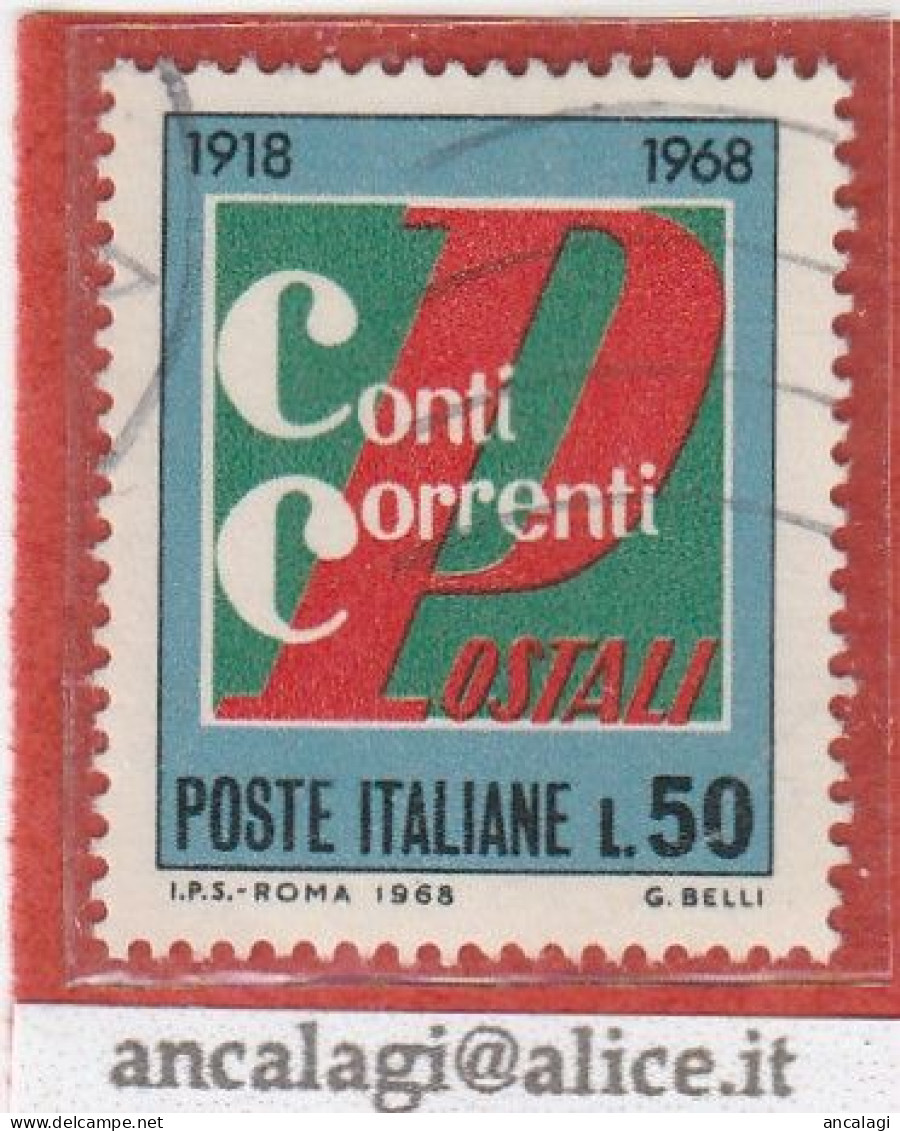 USATI ITALIA 1968 - Ref.0243A "CONTI CORRENTI" 1 Val. - - 1961-70: Afgestempeld