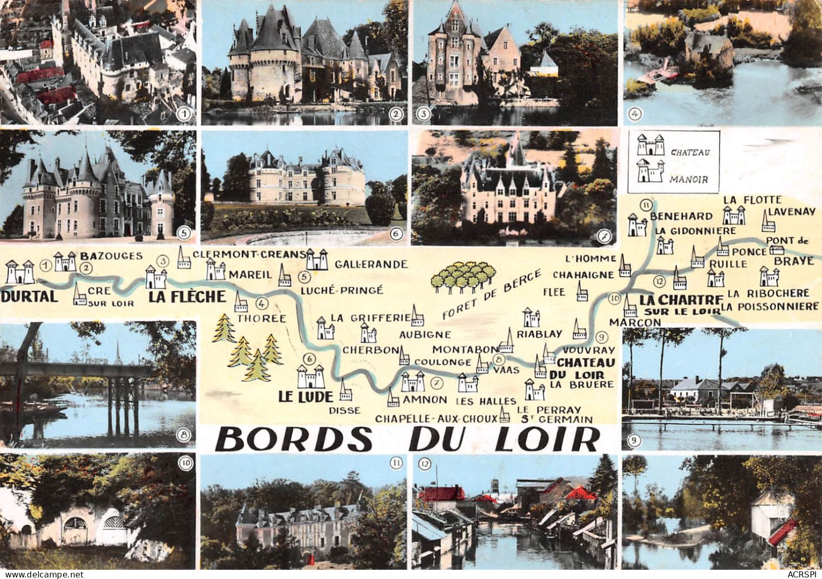 72  Carte Map Plan Du Département De La Sarthe Les Bords Du LOIR  45 (scan Recto Verso)MF2774UND - La Fresnaye Sur Chédouet