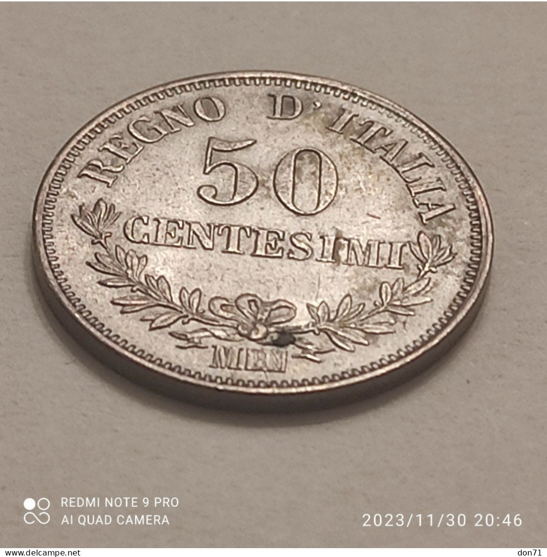 Italia Regno - 50 Cent (qFDC/FDC) - 1861-1878 : Victor Emmanuel II.