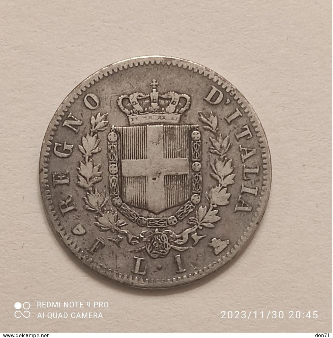 Italia Regno - 1 Lira 1861 (F) - 1861-1878 : Victor Emmanuel II