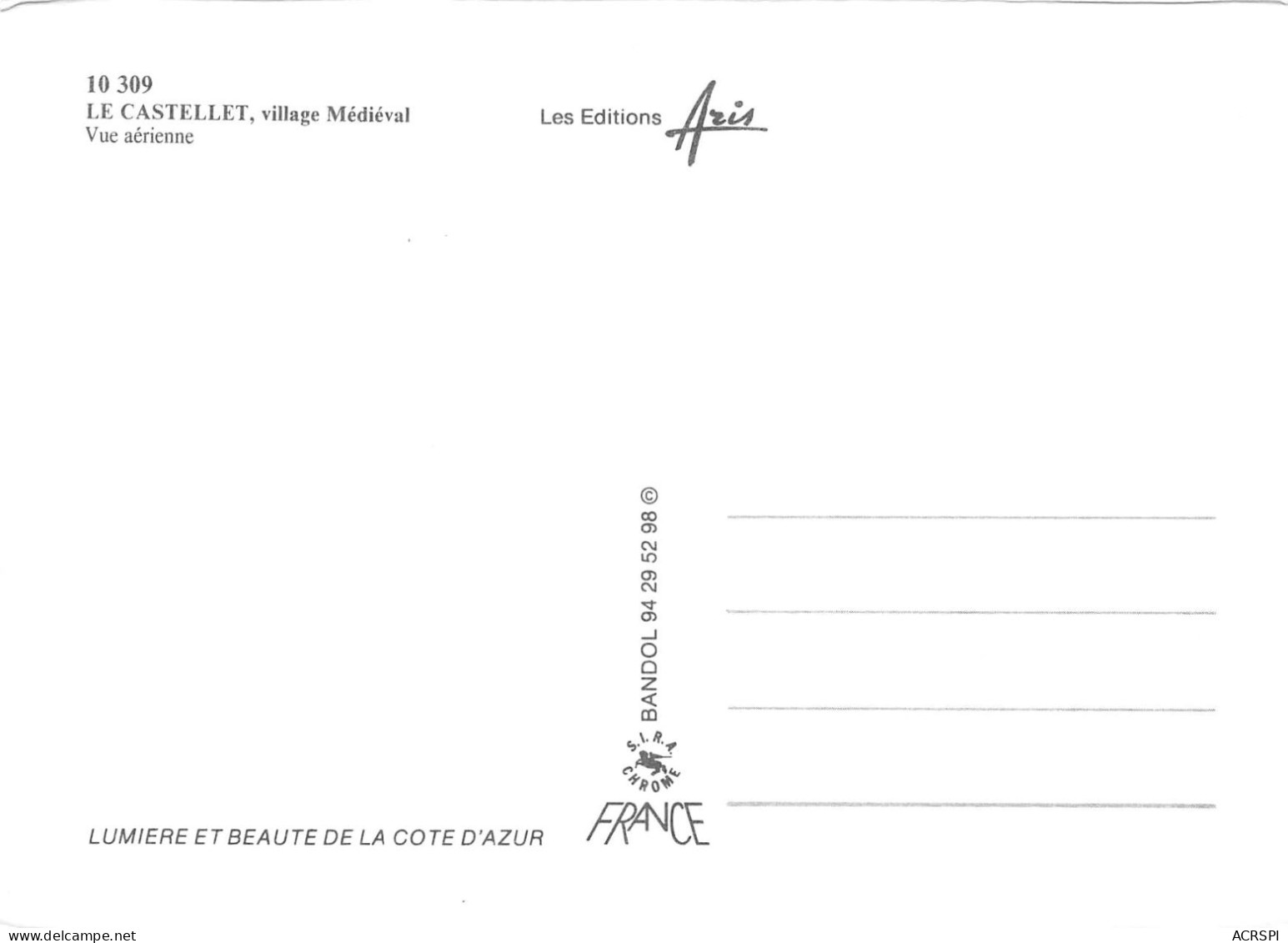 LE CASTELLET Vue Aérienne Du Village Médiéval  22 (scan Recto Verso)MF2796 - Le Castellet