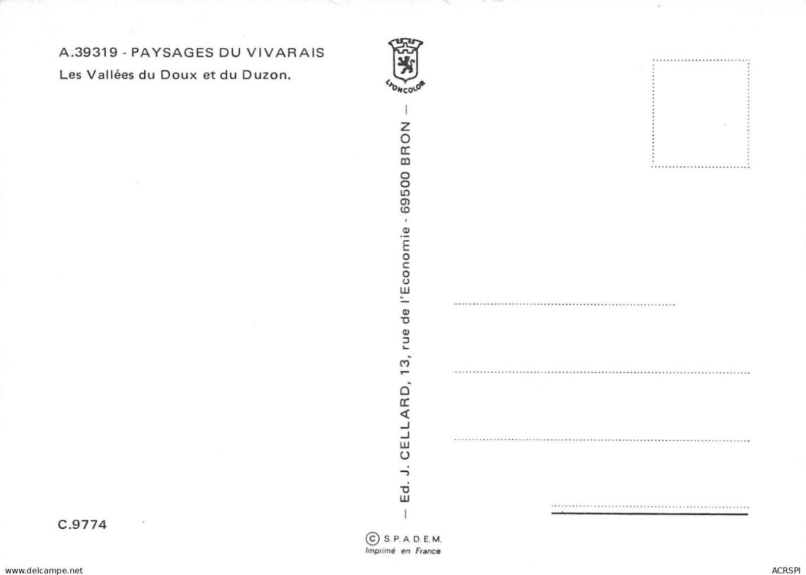 07  Vallée Du DOUX Et Du DUZON  57 (scan Recto Verso)MF2799UND - Lamastre