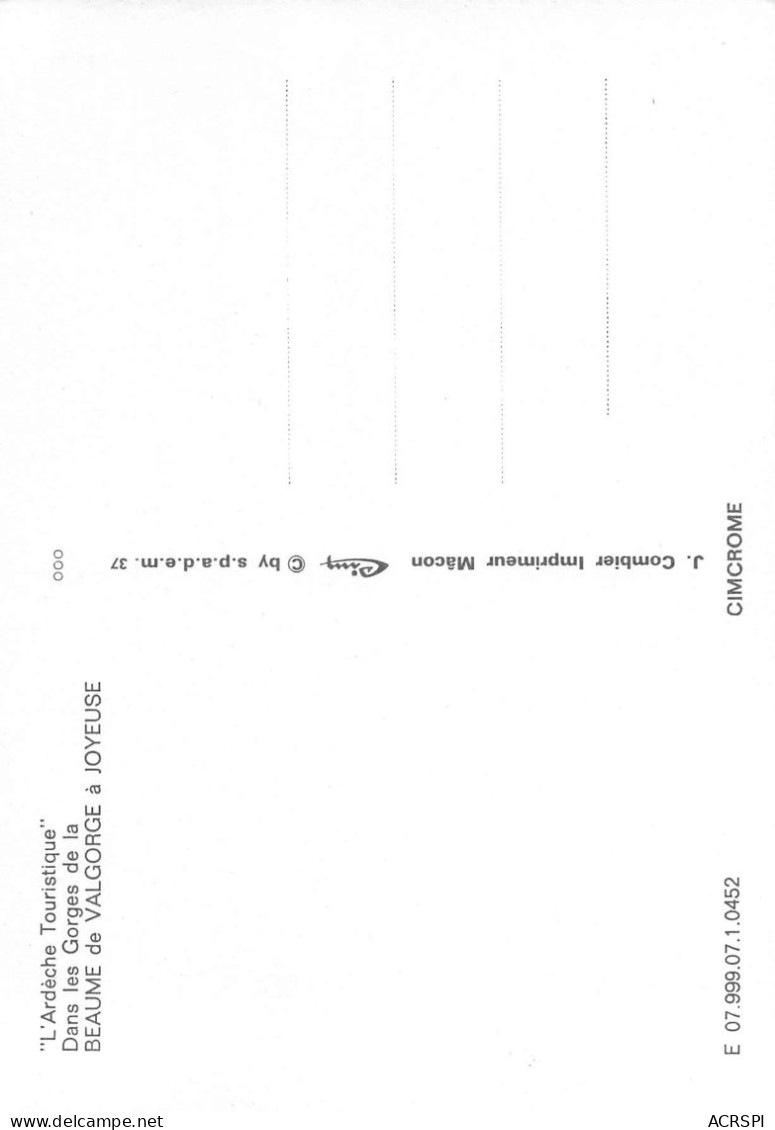 07  Gorges De La BEAUME De VALGORGE à JOYEUSE  41 (scan Recto Verso)MF2799UND - Joyeuse