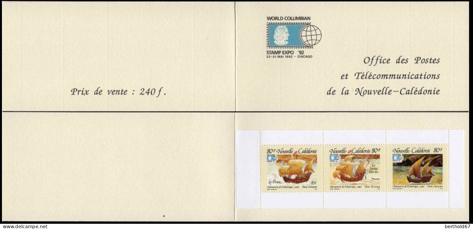 Nle-Calédonie Carnet N** Yv:C 283 Mi: World Collumbian Stamp Expo'92 Chicago - Booklets