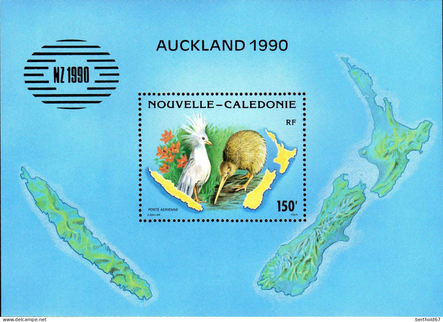 Nle-Calédonie Bloc N** Yv:10 Mi:10 NZ1990 Auckland - Blocs-feuillets