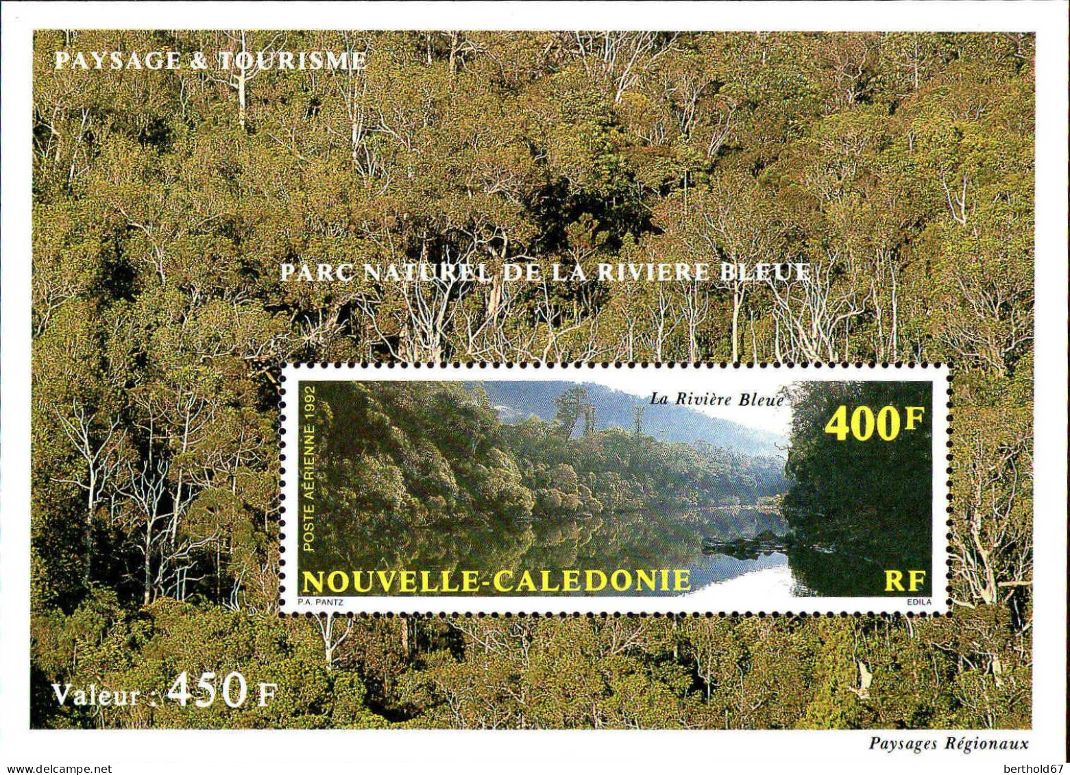 Nle-Calédonie Bloc N** Yv:12 Mi:12 Parc Naturel De La Rivière Bleu - Blocks & Kleinbögen