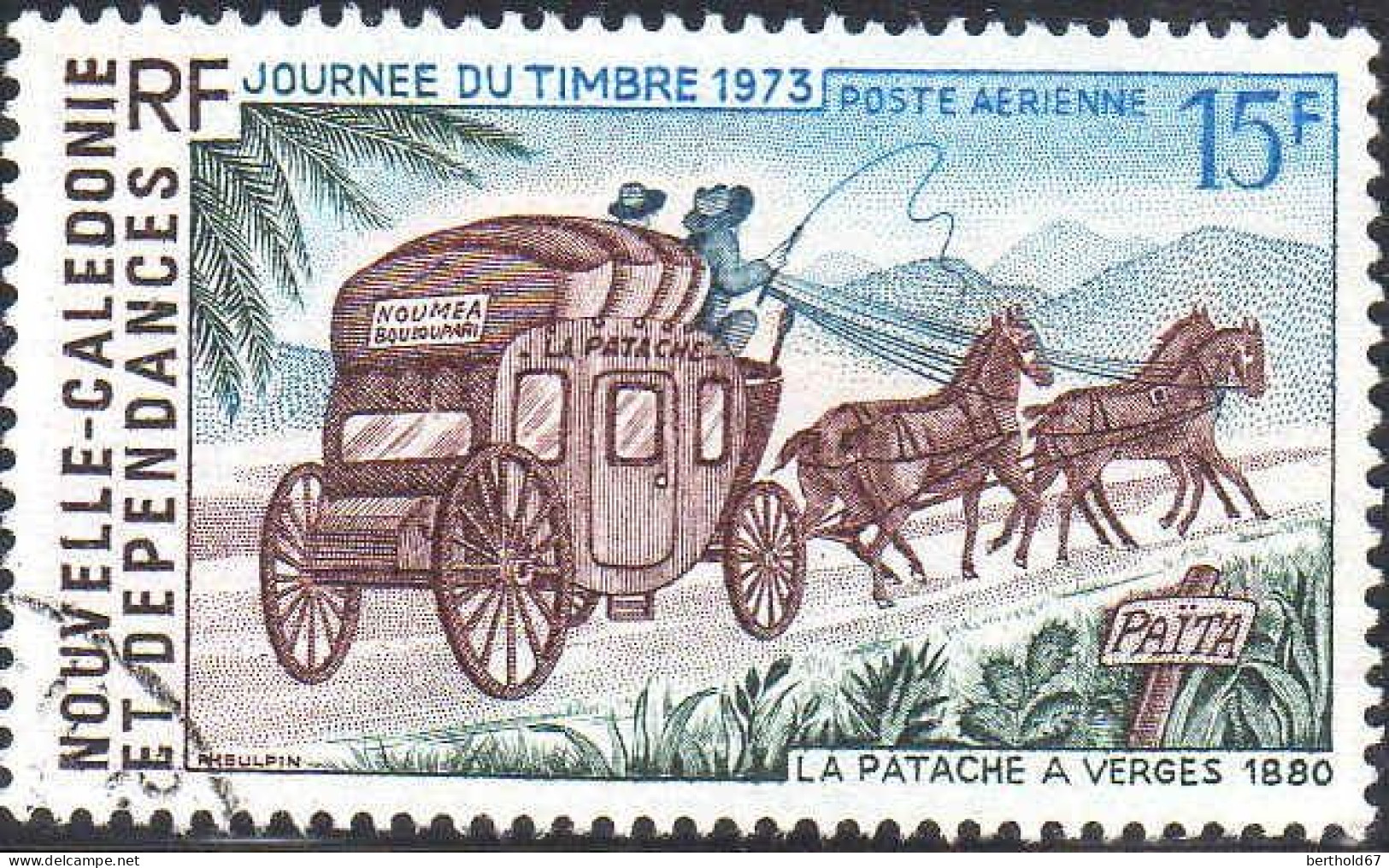 Nle-Calédonie Avion Obl Yv:146 Mi:542 Journée Du Timbre La Patache à Verges (cachet Rond) - Used Stamps