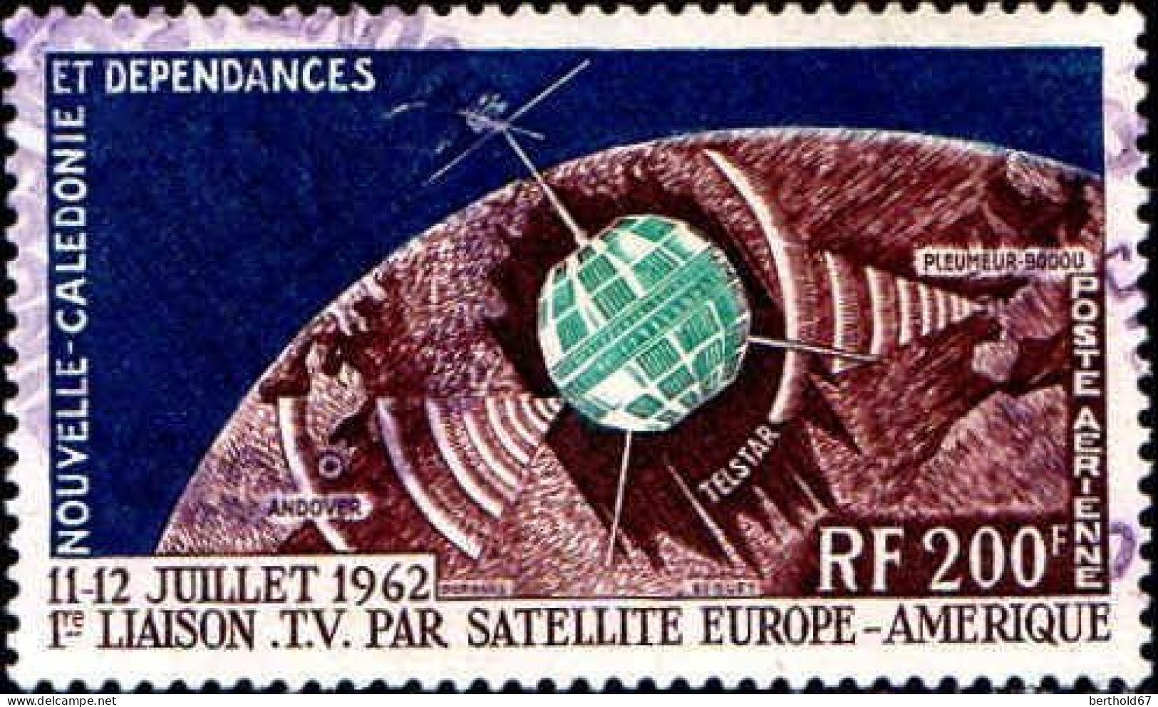 Nle-Calédonie Avion Obl Yv: 73 Mi:386 1.Liaison TV Europe Amerique Telstar (cachet Rond) - Used Stamps