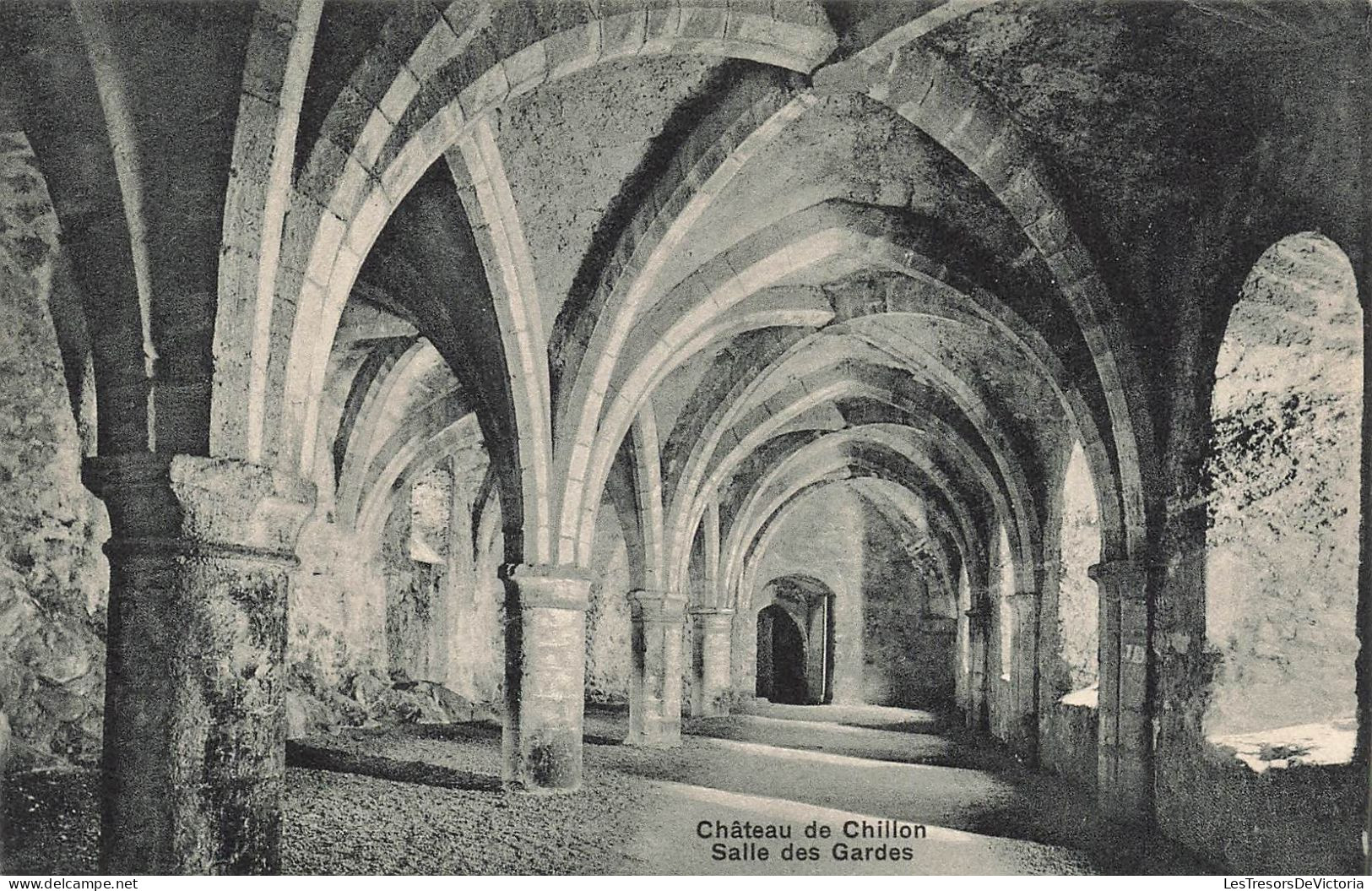 SUISSE - Château De Chillon - Vue De La Salle Des Gardes - Vue à L'intérieur Du Château - Carte Postale Ancienne - Veytaux