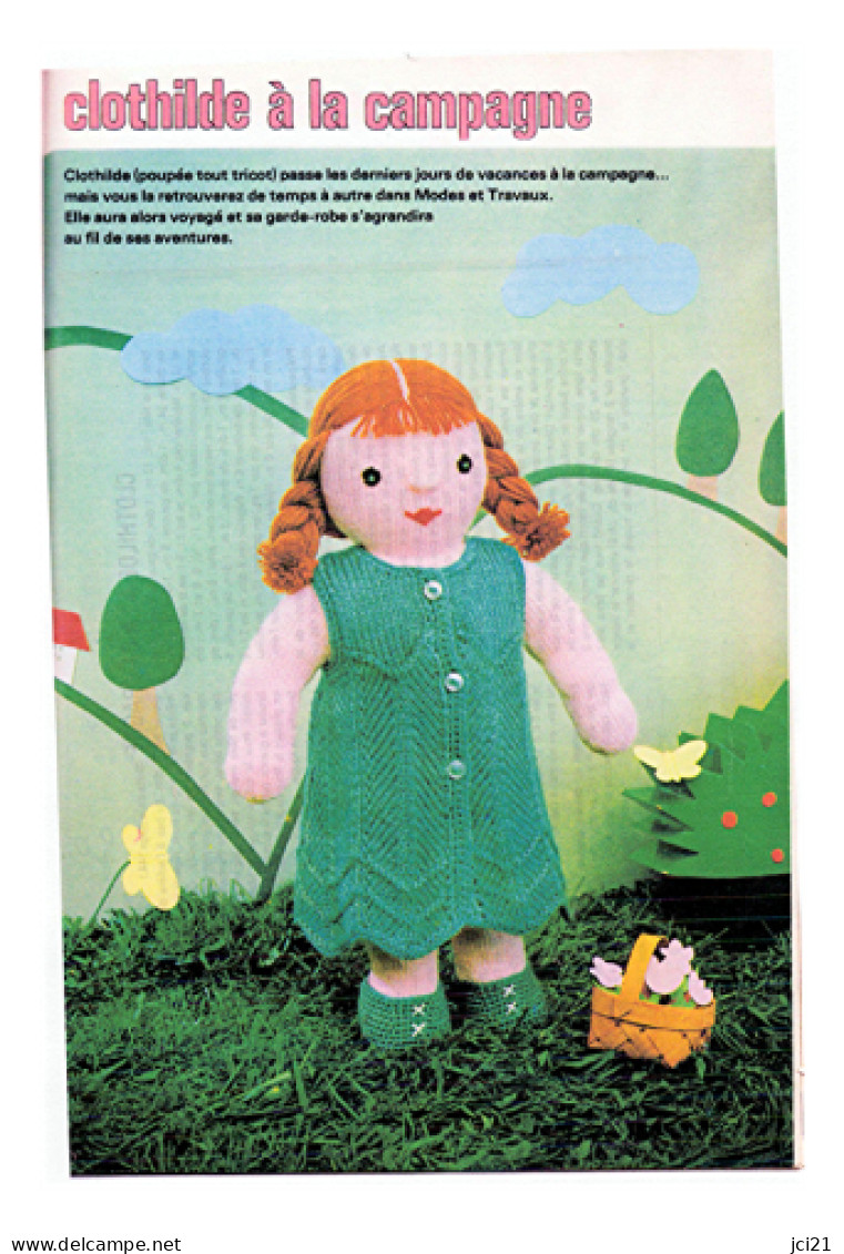 Fiche Tricot Et Crochet " Clothilde à La Campagne " Issue De Mode Et Travaux De Septembre 1978_L91 - Lana
