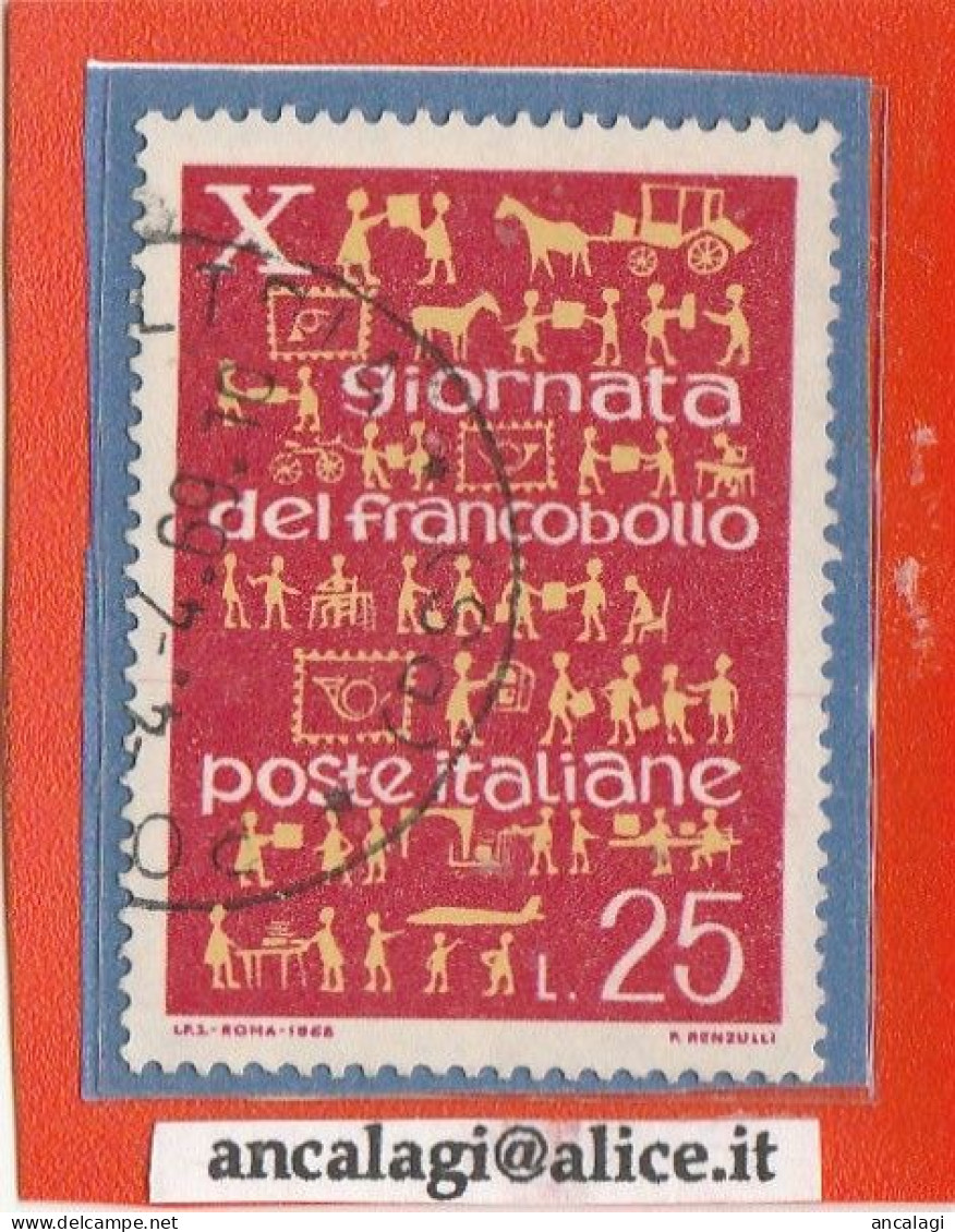 USATI ITALIA 1968 - Ref.0245B "GIORNATA DEL FRANCOBOLLO" 1 Val. - - 1961-70: Used