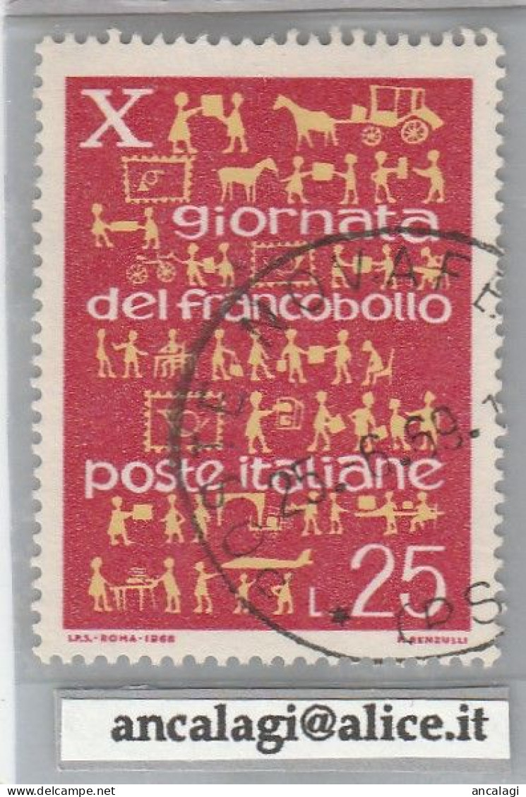 USATI ITALIA 1968 - Ref.0245D "GIORNATA DEL FRANCOBOLLO" 1 Val. - - 1961-70: Used