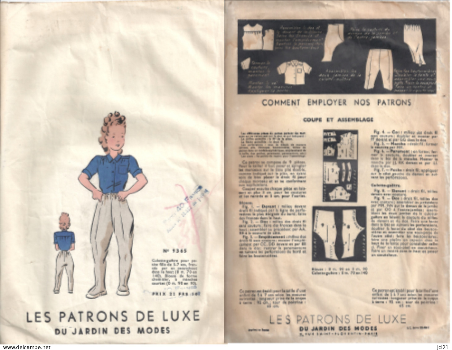 Patron "Culotte-guêtre Et Blouse-chemisier" Pour Pte Fille De 5-7 Ans_L41 - Patterns