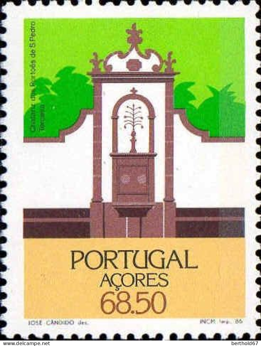 Açores Poste N** Yv:366/369 Architecture Régionale Fontaines - Açores
