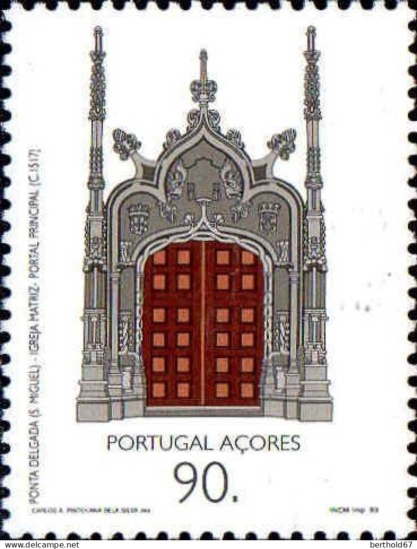 Açores Poste N** Yv:428/431 Architecture De L'ère Des Découvertes - Açores