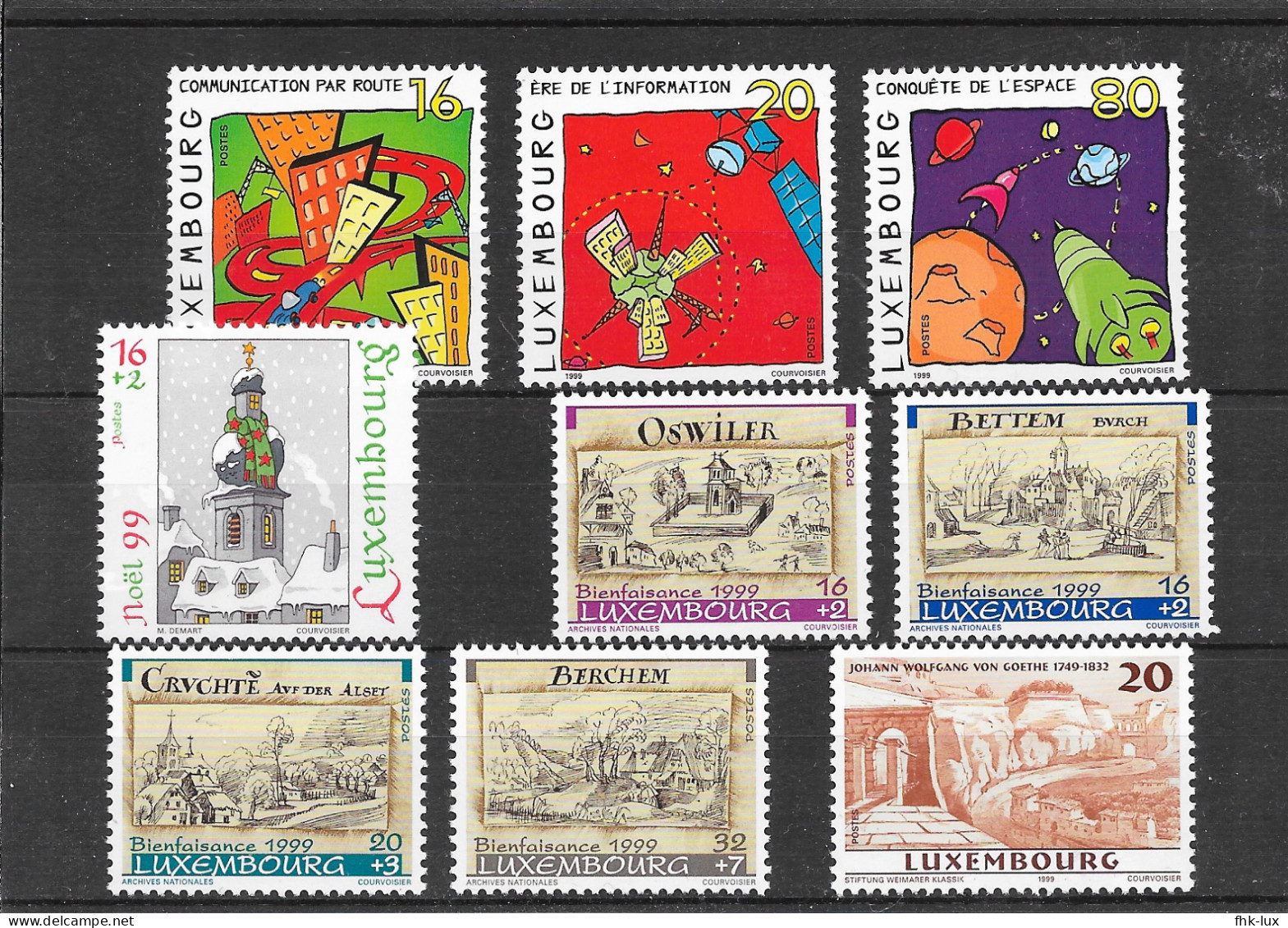 TIMBRES NEUFS LUXEMBOURG  ANNEE 1999 COMPLETE - Años Completos