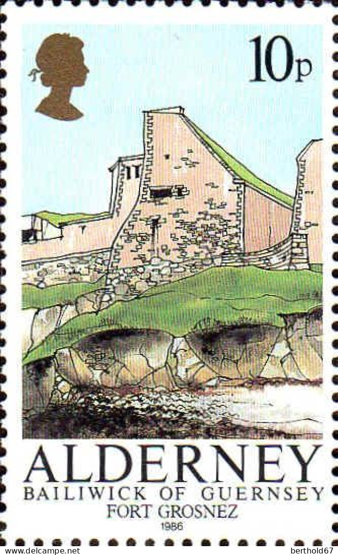 Aldeney-Aurigny Poste N** Yv: 28/31 Fortifications - Alderney