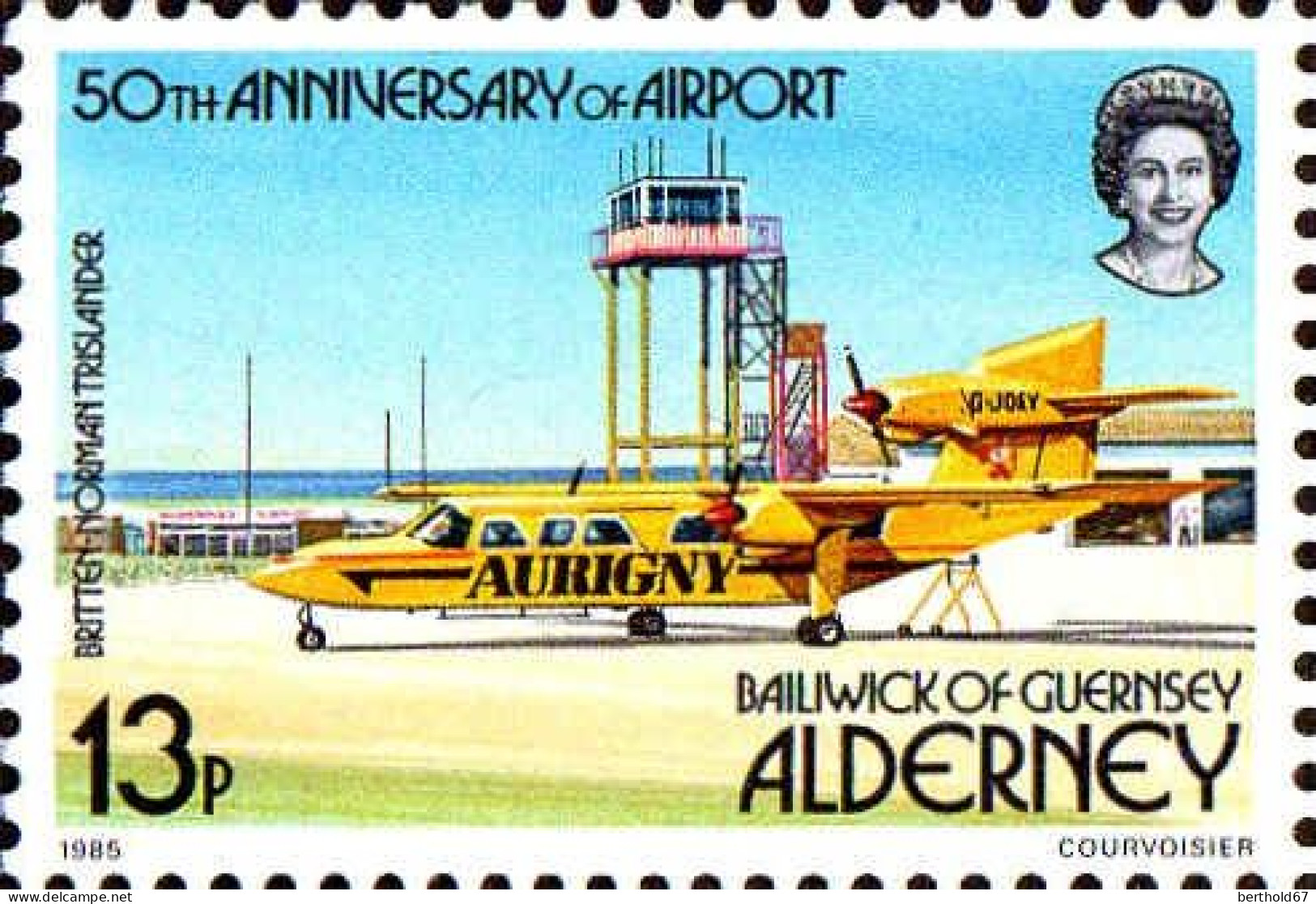 Aldeney-Aurigny Poste N** Yv: 18/22 Aviation Aéroplanes - Alderney