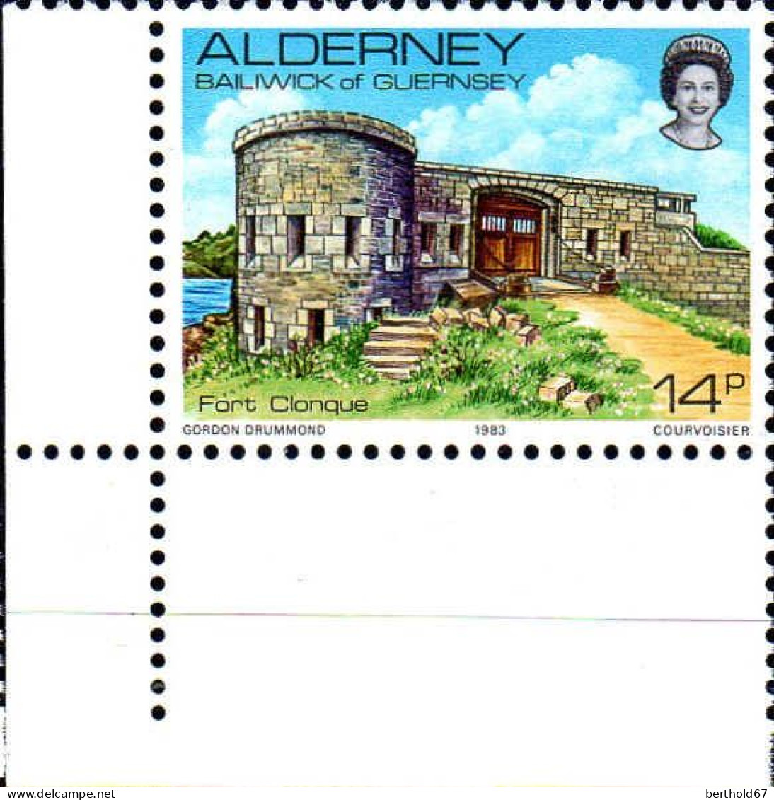 Aldeney-Aurigny Poste N** Yv:  1/12 Série courante Coin d.feuille