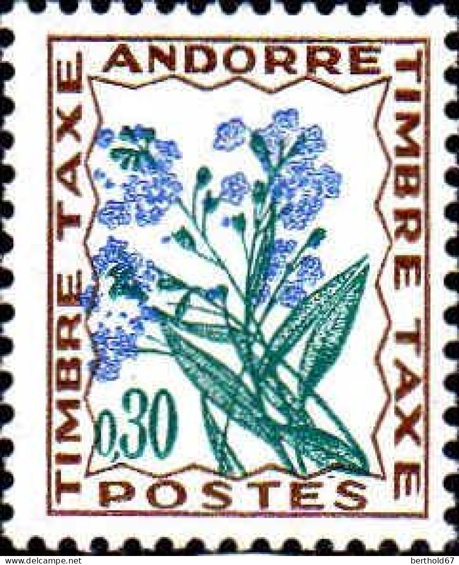 Andorre (F) Taxe N** Yv:46/52 Fleurs - Unused Stamps