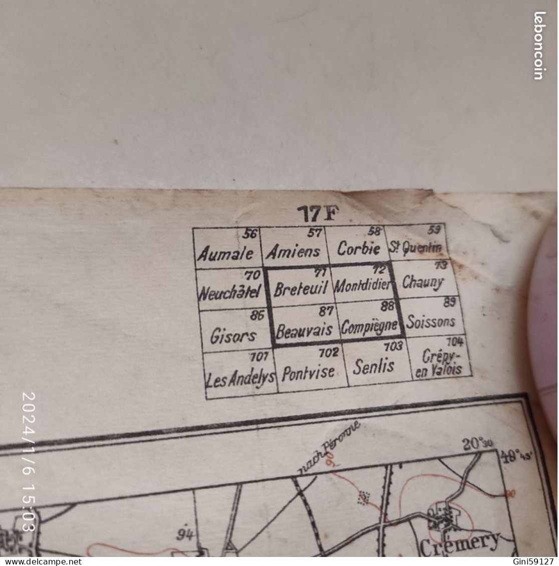 Carte Allemande Ww1 Avril 1918 17F2 - Documenti