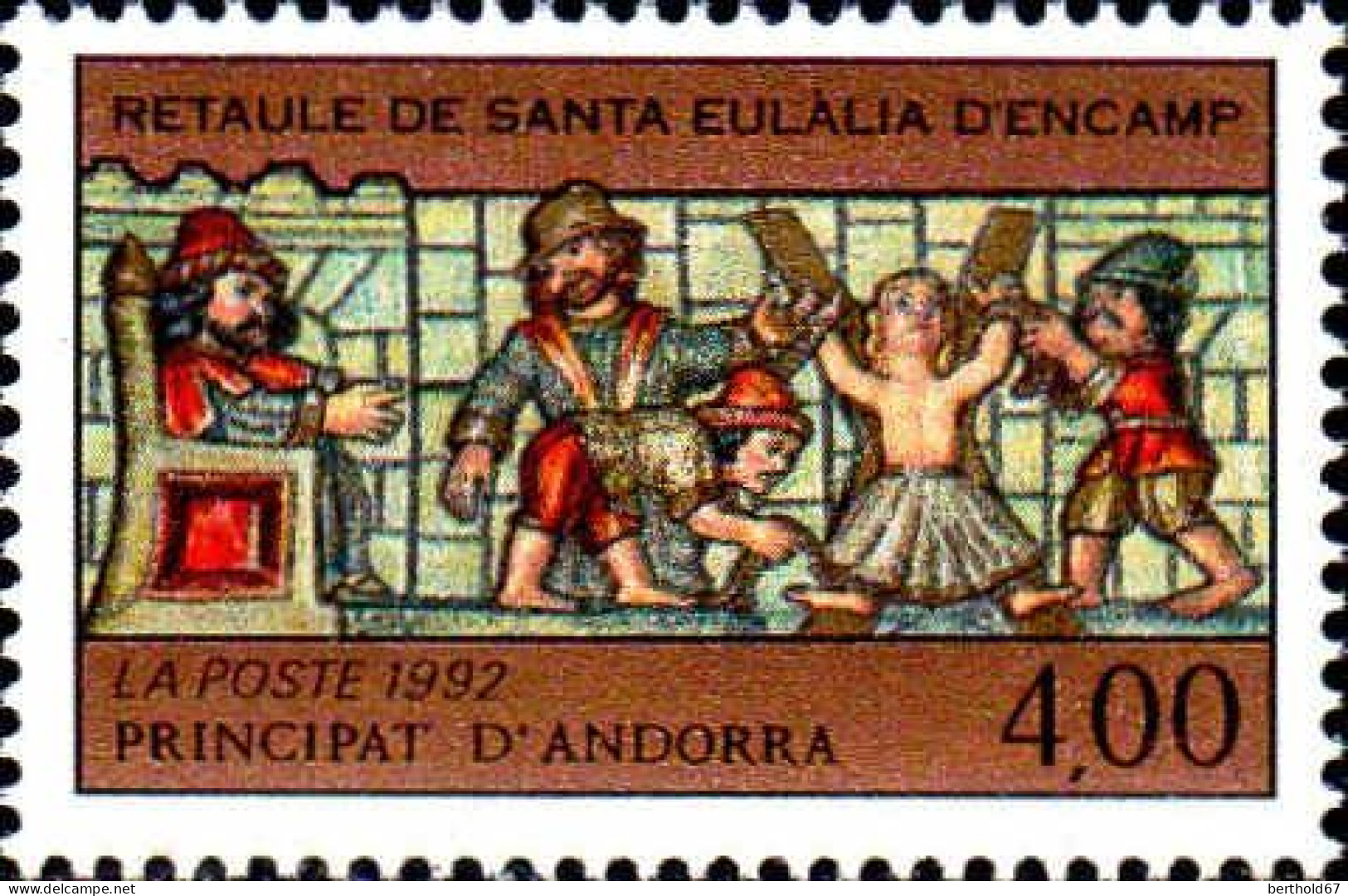 Andorre (F) Poste N** Yv:422 Mi 443 Retaule De Santa Eulalia D'Encamp (Thème) - Religieux