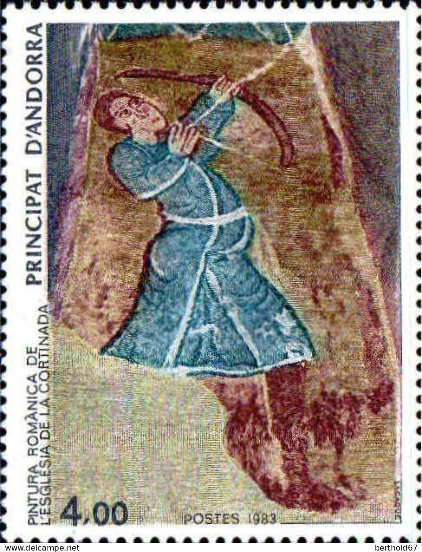 Andorre (F) Poste N** Yv:325 Mi:346 Pintura Romanica De L'esglesia De La Cortinada (Thème) - Religieux