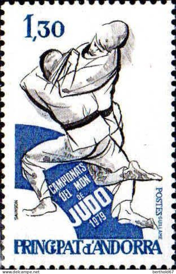 Andorre (F) Poste N** Yv:281 Mi:302 Campionats Del Mon Judo (Thème) - Judo