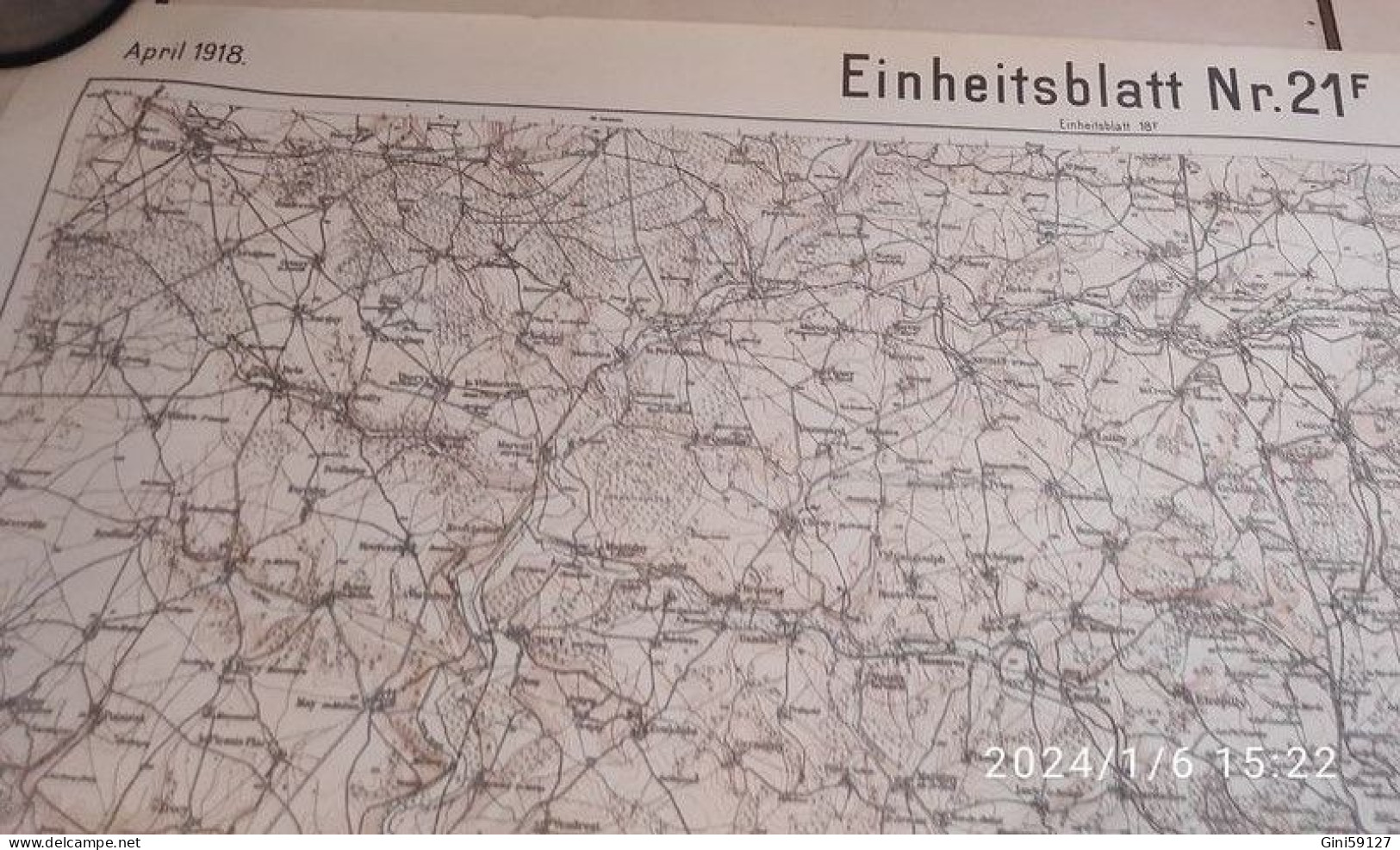 Carte Allemande Ww1 Avril 1918. 21F - Documenti