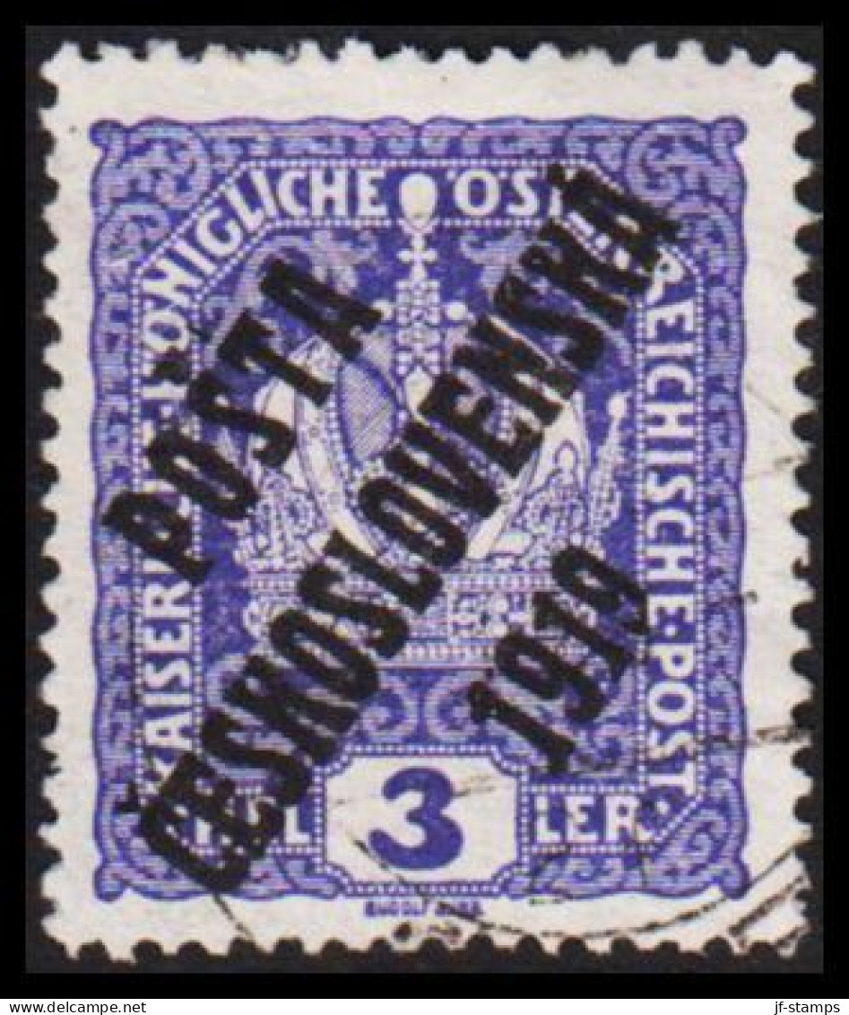 1919. CESKOSLOVENSKO. POSTA CESKOSLOVENSKA 1919 On 3 HELLER. ÖSTERREICH.  - JF544267 - Usados