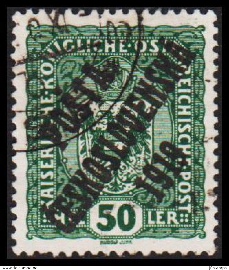 1919. CESKOSLOVENSKO. POSTA CESKOSLOVENSKA 1919 On 50 HELLER. ÖSTERREICH.  - JF544274 - Gebruikt