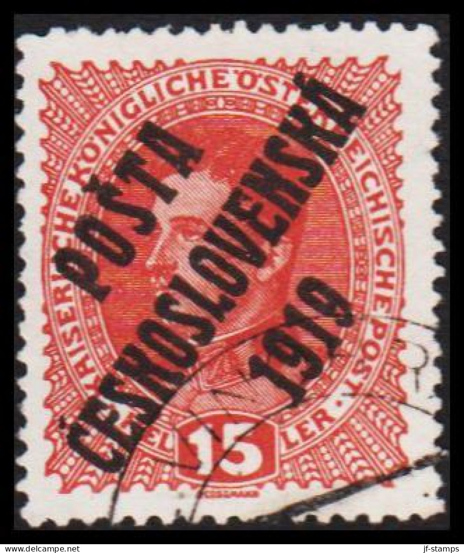1919. CESKOSLOVENSKO. POSTA CESKOSLOVENSKA 1919 On  15 HELLER Kaiser Karl I. ÖSTERREICH.  - JF544285 - Used Stamps