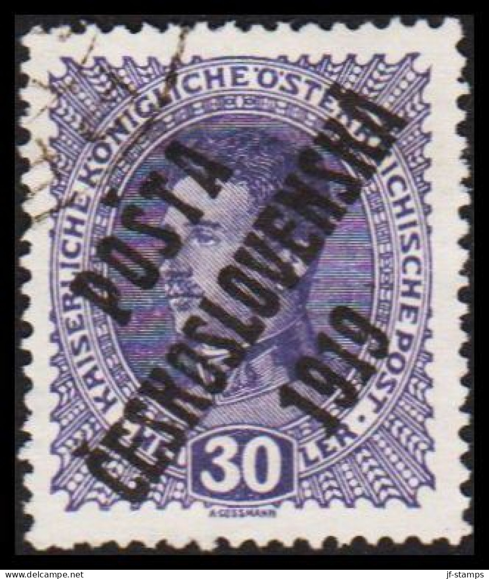 1919. CESKOSLOVENSKO. POSTA CESKOSLOVENSKA 1919 On 30 HELLER Kaiser Karl I. ÖSTERREICH.  - JF544290 - Used Stamps