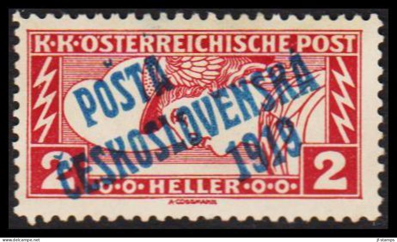 1919. CESKOSLOVENSKO. POSTA CESKOSLOVENSKA 1919 On 2 HELLER Eilmarke ÖSTERREICH. Hinged. - JF544292 - Unused Stamps