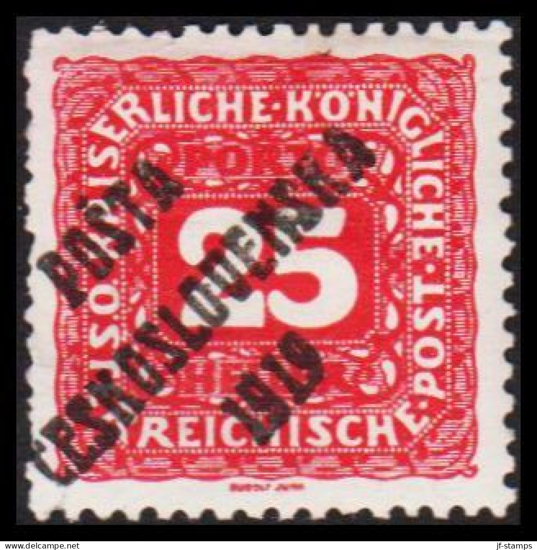 1919. CESKOSLOVENSKO. POSTA CESKOSLOVENSKA 1919 On 25 HELLER Portomarken Von 1916 ÖSTERREICH. Hinged. - JF544299 - Neufs