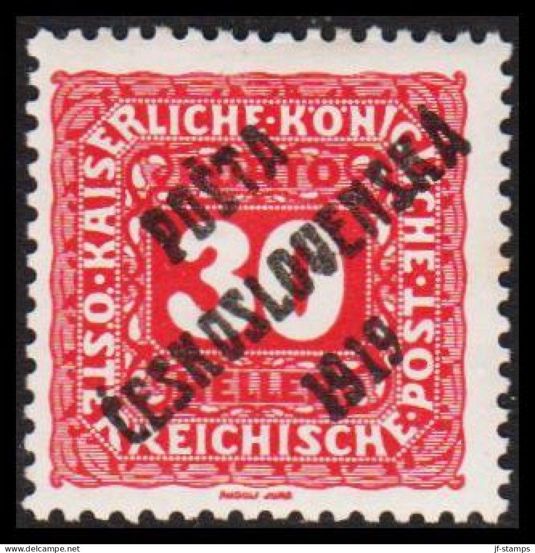 1919. CESKOSLOVENSKO. POSTA CESKOSLOVENSKA 1919 On 30 HELLER Portomarken Von 1916 ÖSTERREICH. Hinged. - JF544300 - Ongebruikt