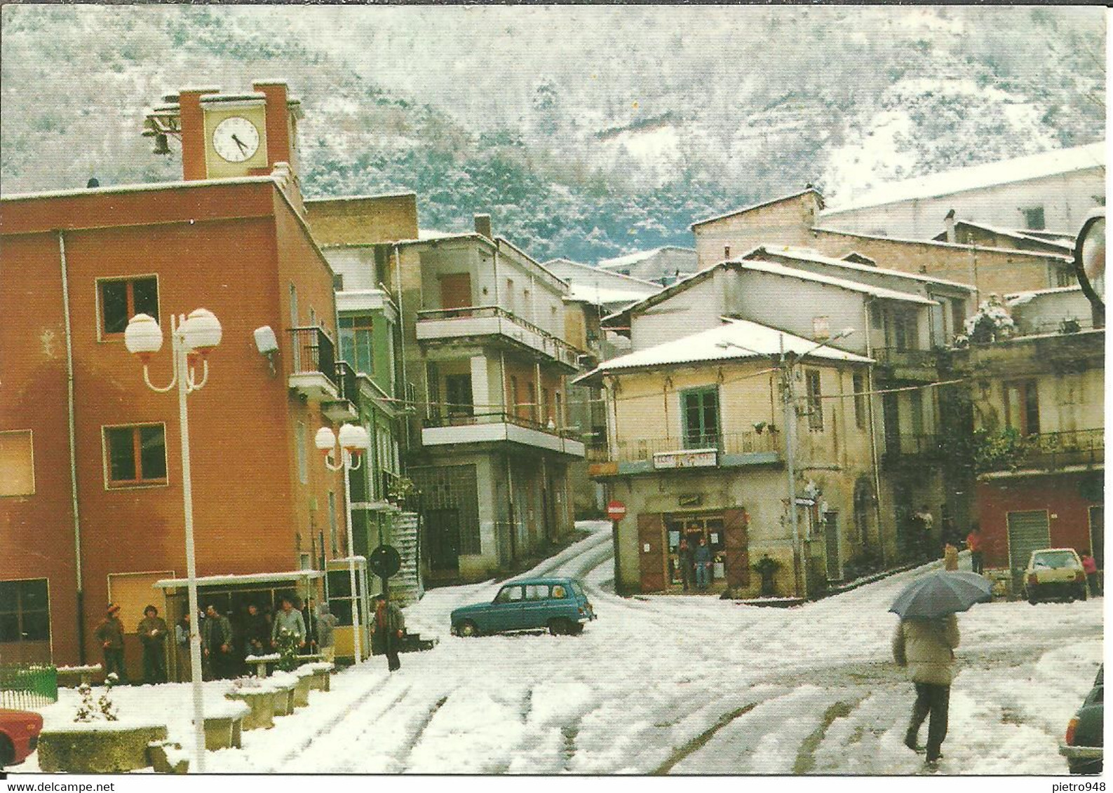 Acquaro (Vibo Valentia) Nevicata Febbraio 1986, Auto D'Epoca Renault R4, Old Car - Vibo Valentia