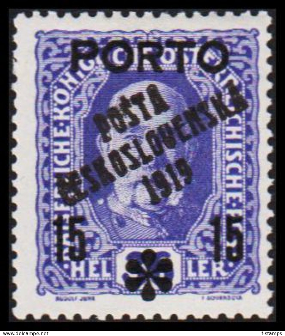 1919. CESKOSLOVENSKO. POSTA CESKOSLOVENSKA 1919 15 15 On 36 HELLER Portomarken Von 1916/1917 ÖSTERREICH. H... - JF544302 - Ungebraucht