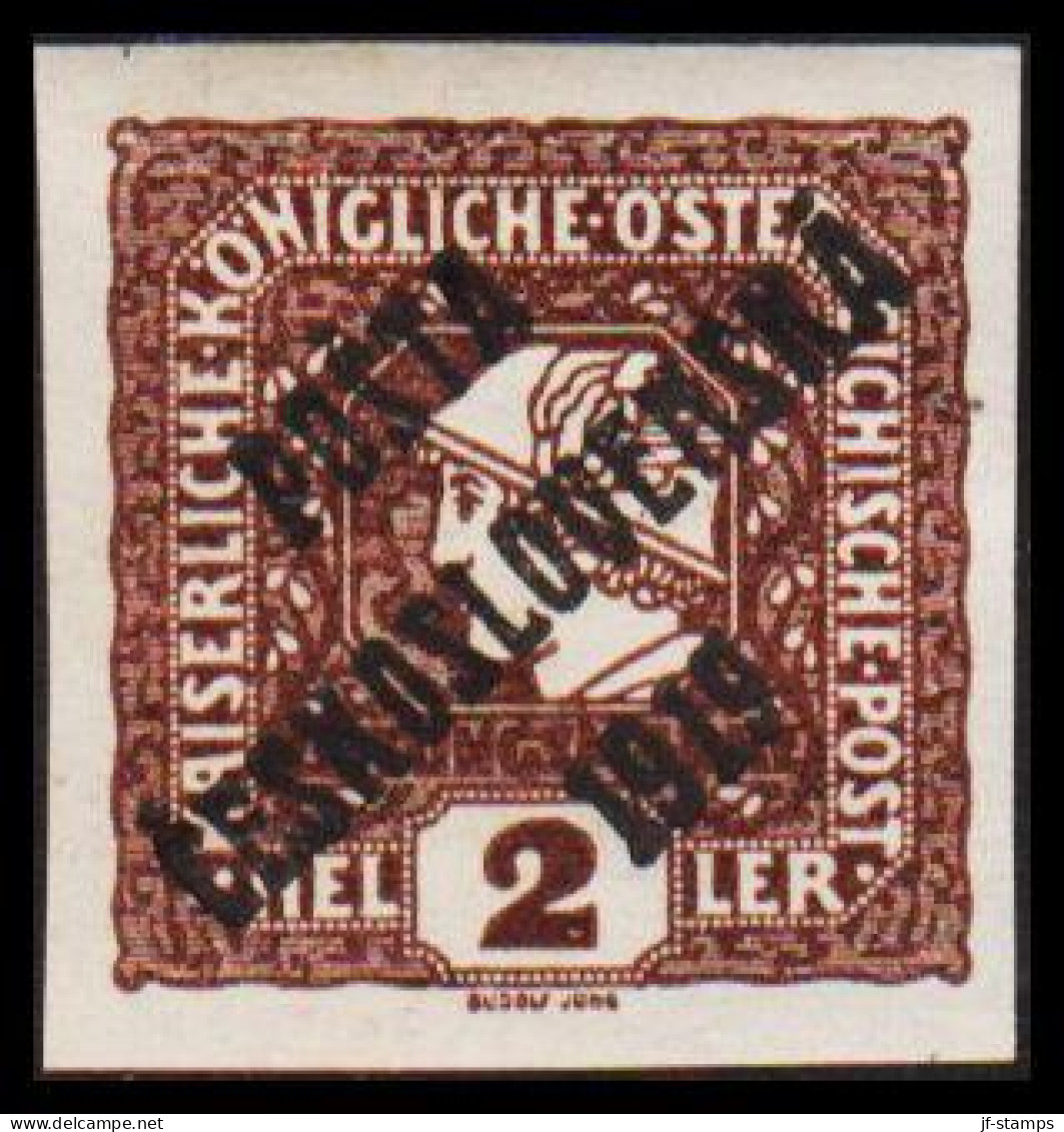 1919. CESKOSLOVENSKO. POSTA CESKOSLOVENSKA 1919 On 2 HELLER Zeitungsmarke ÖSTERREICH. Hinged. - JF544304 - Ungebraucht