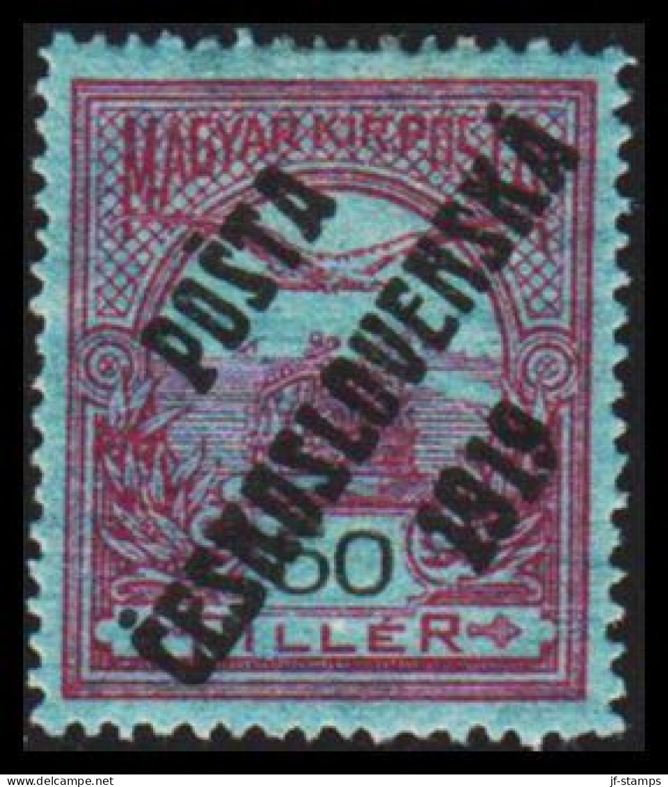 1919. CESKOSLOVENSKO. POSTA CESKOSLOVENSKA 1919 On 50 FILLER MAGYAR KIR POSTA. Hinged. - JF544309 - Unused Stamps