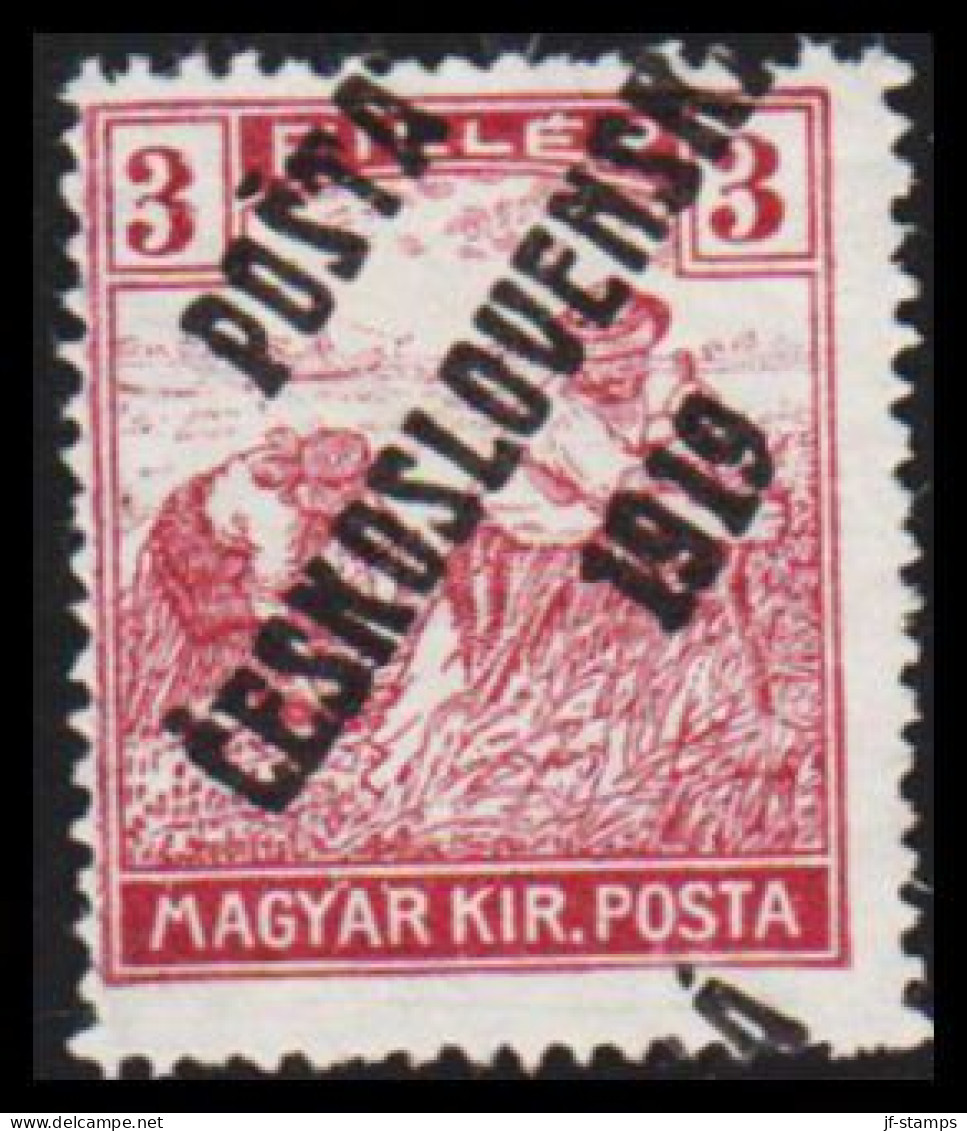 1919. CESKOSLOVENSKO. POSTA CESKOSLOVENSKA 1919 On 3 FILLER MAGYAR KIR POSTA. Hinged. - JF544313 - Unused Stamps