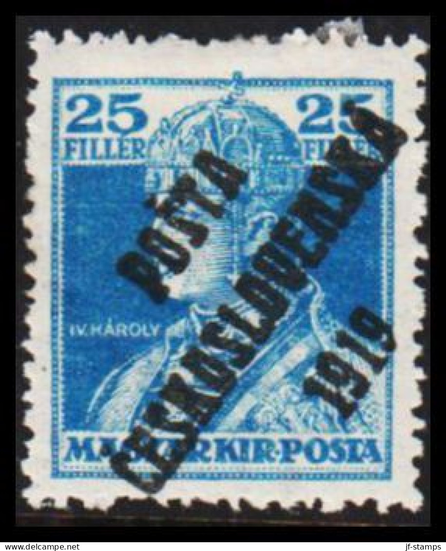 1919. CESKOSLOVENSKO. POSTA CESKOSLOVENSKA 1919 On 25 FILLER Karl IV MAGYAR KIR POSTA. Hinged. - JF544319 - Unused Stamps